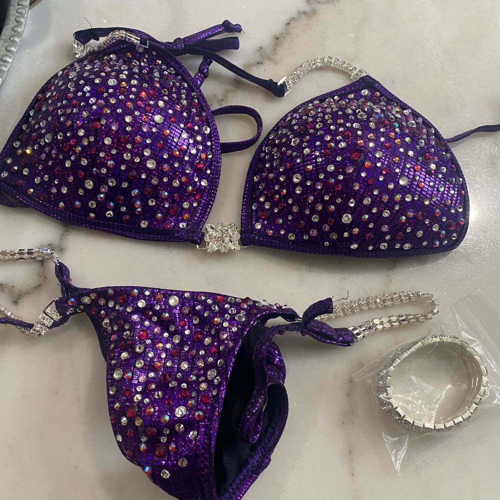 Bikini competition suit with bracelet